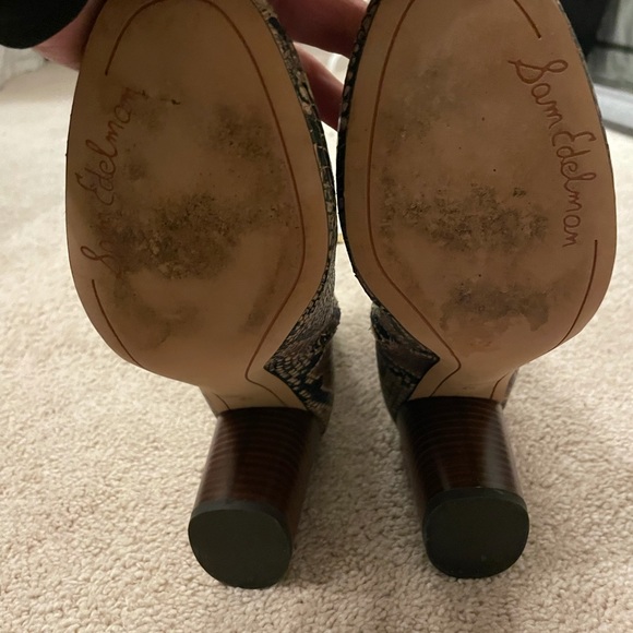 Sam Edelman snake skin Booties women’s size 8 1/2 light wear - Picture 5 of 5